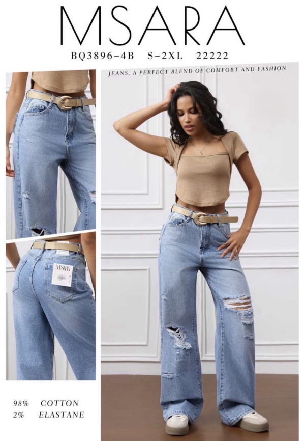 Spodnie damskie jeans Roz S-2XL, 1 Kolor .Paczka 10 szt